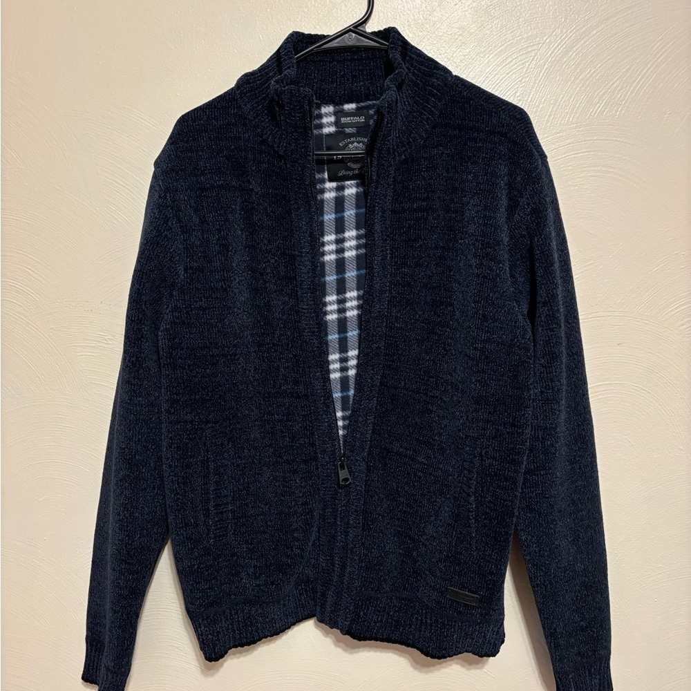 Buffalo David Bitton Navy Zip-Up Sweater